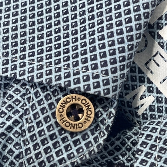 CINCH Men’s Modern Fit Blue Button Front Long Sleeve Western Rodeo Shirt Medium - Picture 5 of 5